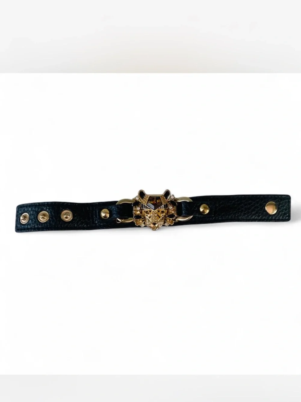 RATE BETSEY JOHNSON HOLLYWOOD COLLECTION LION HEAD LEATHER BRACELET - Picture 2 of 3